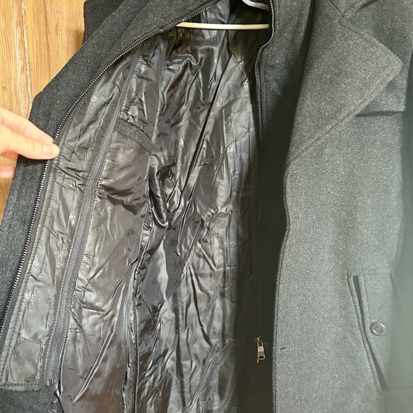 Men’s wool pea coat/jacket, charcoal gray - Picture 6 of 6
